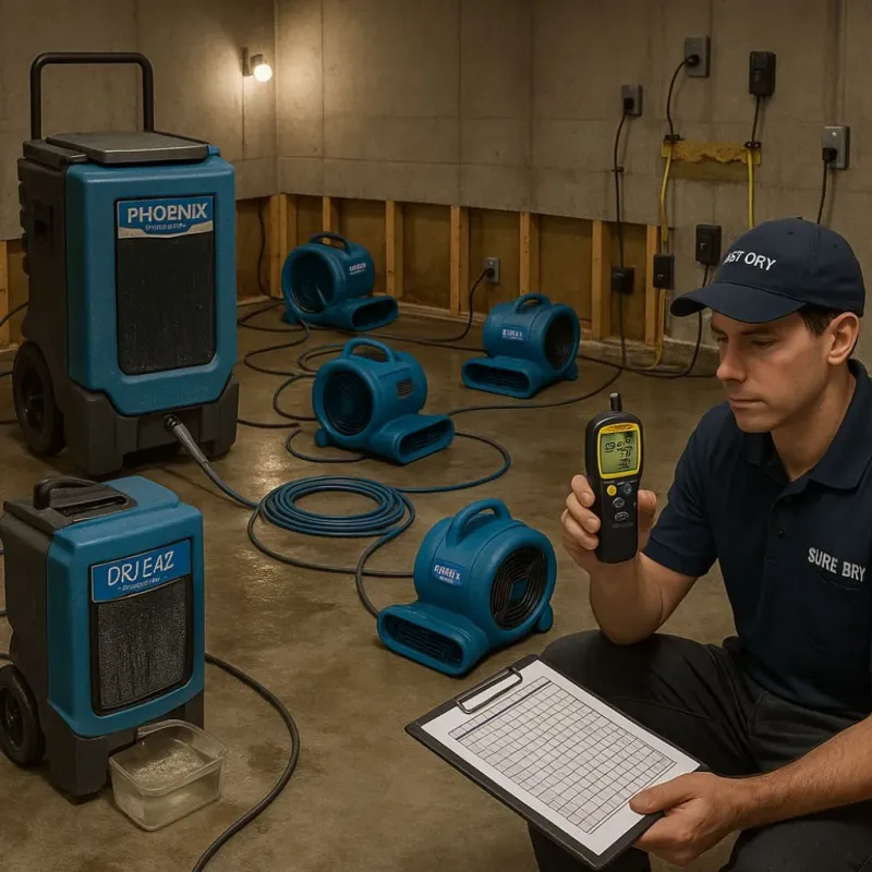 Structural Drying and Dehumidification process in Boerne, TX